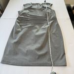 Calvin Klein Calvin Klein Gray Side Ruched Horseshoe Neck Ponte Sleeveless Sheath Dress 20W Photo 8