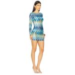 Missoni Long Sleeve Dress in Blue & Green 36 Womens Cover Up Tunic Top Photo 2