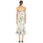PatBO JAsmin Fitted Midi Dress in White 0 New Womens Floral Resort Green Photo 1