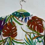 FOR THE REPUBLIC  White Floral Front Tie Blouse Sz L Photo 5