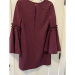 Milly Bell Sleeve Dress Wine Burgundy‎ Mini Sz 6 Red Photo 3