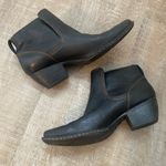 Born concept Born Rascal Leather Pull On Black Ankle Boots Sz 9.5 Classic Square Toe Booties Photo 2