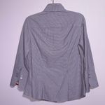 J. McLaughlin Button Up Top Women Size 2 Purple Gingham 3/4 Sleeve Office Preppy Photo 5