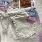 Levi's New  501 Original Button Fly Tie Dye Cream and Pink Womens Jeans 29x30 Photo 3