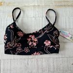 Sundazed Gianna Midline Bikini Top NWT size Small Black‎ Coral Floral Swimsuit Black Photo 1
