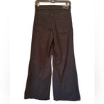 EXPRESS Wide Leg High Rise Fringe Hem Jeans in Washed Black, Sz 2 Short Photo 1