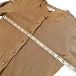 Women’s Gold Metallic Long Sleeve Button Photo 7