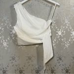 Free People White One-Shoulder Wrap Crop Top Size Medium Photo 1