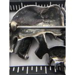 Vintage 925 Sterling Silver ELEPHANT & BABY PIN Authentic Marcasite‎ Gemstones Photo 5
