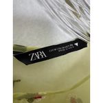 ZARA  sheer sexy green Embroidered Organza blouse with red roses medium Photo 10