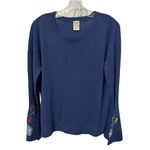 Faded Glory  Women XL Floral Embroidery Flare Sleeve Blue‎ Sweatshirt Normcore Photo 1