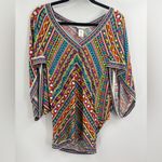 Trina Turk  Peruvian Stripe Kimono Swimsuit batwing spring Cover-Up Dress small Photo 1