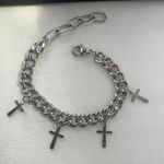 Cross Link Chain Bracelet for Men Women Streetwear Punk Hip Hop Unisex Style Silver Photo 2