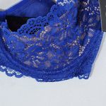 Frederick's of Hollywood  Nude and Blue Lace Bra Size 32D NWT Lingerie Shower Photo 1