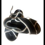 ALOHAS  Marshmallow - Black Leather and Shearling Sandals SIZE 10 (41) Photo 5