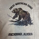 Vintage 1980s Guideline Outfitting Bear Sweatshirt Great Northern Guns Alaska L Tan Size L Photo 9