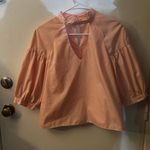Bleuh Ciel  Peach V-Neck Chocker Blouse M  Balloon Sleeve Fairycore Whimsygoth Photo 2