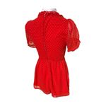 Altar'd State  Bowie Romper Women's Sz Medium Red Polka Dot Ruffle Photo 6