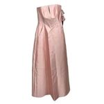 Alfred Sung NWT Strapless Notch Twill Satin Maxi Dress Pockets 6 Toasted Sugar Photo 1
