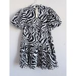 Pinch Zebra Animal Print Mini Dress Women's M Navy Short Puff Sleeves Dress NEW Size M Photo 12