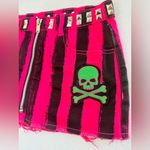 Dolls Kill Current Mood Patched Studded Striped Mini Skirt Size XS Photo 3