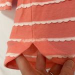 Talbots Coral 3/4 Sleeve Scalloped Stripe Top Womens S Coquette Spring Shirt Photo 6