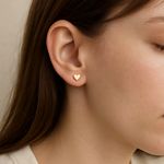 Tiny Gold Heart Flat Back Earrings – 18K Gold Plated Stainless Steel Photo 1