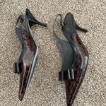 Donald Pliner Black Brown  8.5 Slingbacks High Heels with bow animal print Photo 1