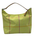 Ralph Lauren Womens Green Yellow Plaid Summer Shoulder Bag With Leather Strap Photo 2