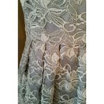 Silver & Ivory Floral Lace & Sequins Cocktail Party ModCloth Dress by Decode 1.8 Size 6 Photo 3