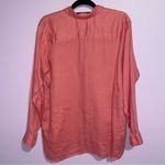 J Jill Pink Everyday Linen Button Up Shirt Women Size M Long Sleeve Casual Beach Size M Photo 5