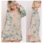 POL  Tie Dyed Tan Green Romper Loungewear Sz Large Photo 1