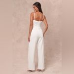 Lulus LULU’S Memorable Occasion White Beaded Sequin Wide-Leg Jumpsuit Photo 2