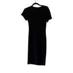 Roberto Cavalli Short Sleeve Bodycon Midi Ruching Black Dress Small Photo 2