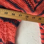 BKE  Women's Size M Coral Pink & Blue Striped Open Knit Pullover‎ Sweater 2010s Photo 7