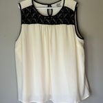 cj banks  Off White with Black Lace Tank Top Size 1X Photo 12