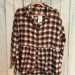 American Eagle NWT Oversized Flannel Babydoll Shirt Photo 5