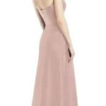Alfred Sung NWT Strapless Notch Satin Twill Maxi Dress Pockets 2 Toasted Sugar Photo 2