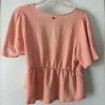 O'Neill  Peach Pink V-Neck Peplum Ribbed Bliuse Photo 3