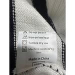 WIHOLL Striped Pullover Sweater Quarter Zip Tunic Top Oversized Medium Black Photo 6