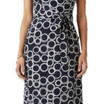 Ralph Lauren  Blue Chain Link Sleeveless  Stretch Jersey Midi Dress Size 8 Photo 0