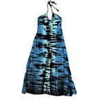 Boston Proper Green Dragon for Blue Tie Dye Halter Sundress Casual Dress Sz XL Photo 1