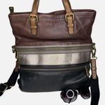 Fossil Explorer X-Large Multi Brown Leather Foldover Crossbody Handbag Photo 0
