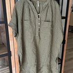 Free People For Keeps Striped Linen loose Tunic Relaxed Top Shirt button down Photo 0