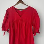 s’edge Red Cotton Puff Sleeve Babydoll Dress‎ Small Photo 2