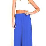 Stylive Wide Leg Trouser Pants Women Medium Pleated High Waisted Boho Festival Blue Photo 0