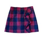 J.Crew buffalo check wool ruffled mini skirt 8 Black Photo 1