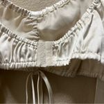 Jagger & Stone Schiffer Ivory White Satin Cinched Bust Long Sleeve Crop Top 10 Photo 8