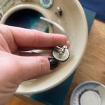 Antique Italian micromosaic sterling silver screw on earring (single) Blue Photo 2