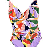 Anne cole NWT Colorful Tropical Plants Abstract One-Piece Beach Swimsuit Photo 0